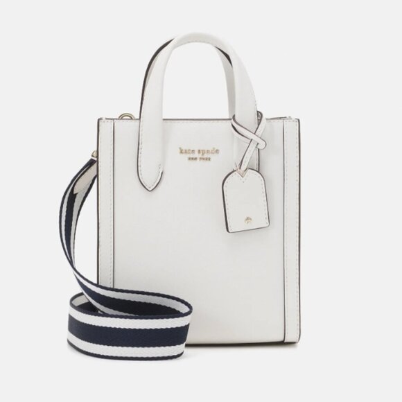 Kate Spade Manhattan Mini Tote Crossbody White Leather Shoulder Bag - Picture 14 of 14